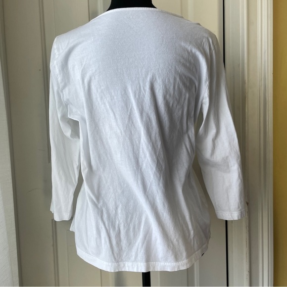 𝅺TALBOTS White Basketweave Shirt size Petite Large - Picture 2 of 4